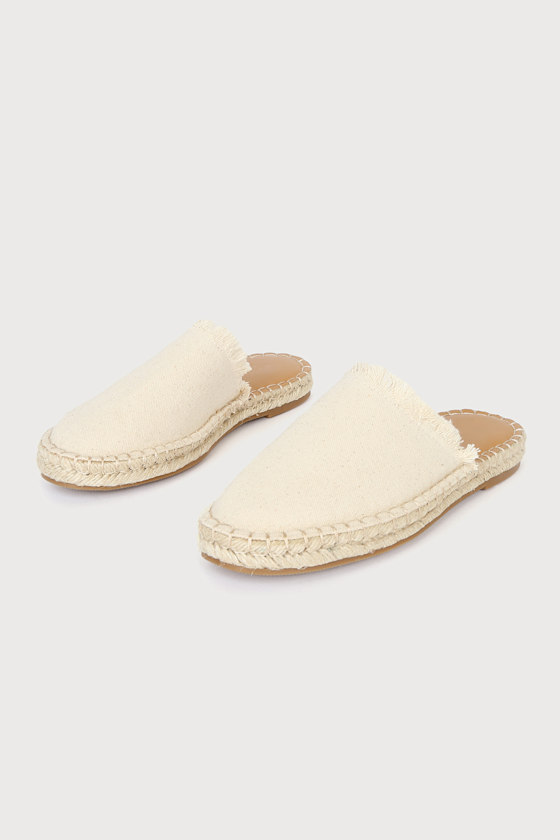 Jaime Natural Canvas Espadrille Mules 1