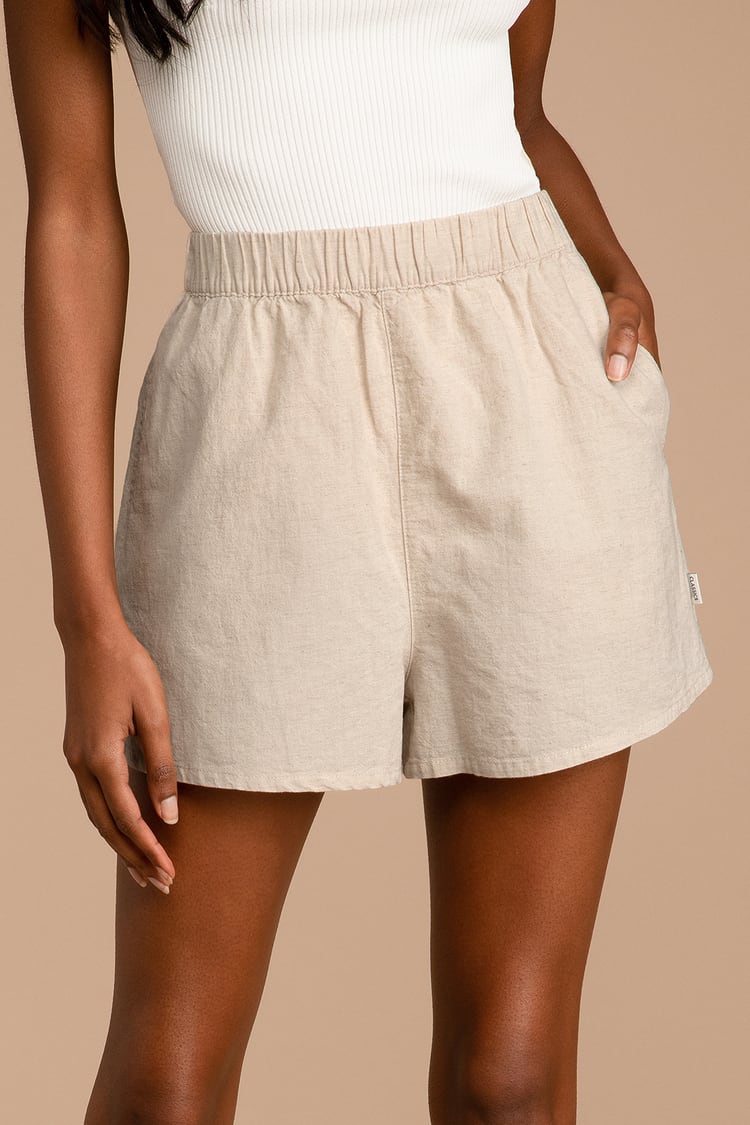 Rhythm Classic Beach Short Sand - Beige Shorts - Linen Shorts - Lulus
