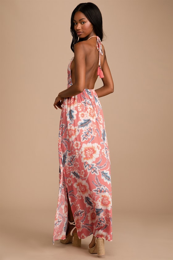 O'Neill Annalisa - Boho Dress - Coral Dress - Floral Print Dress