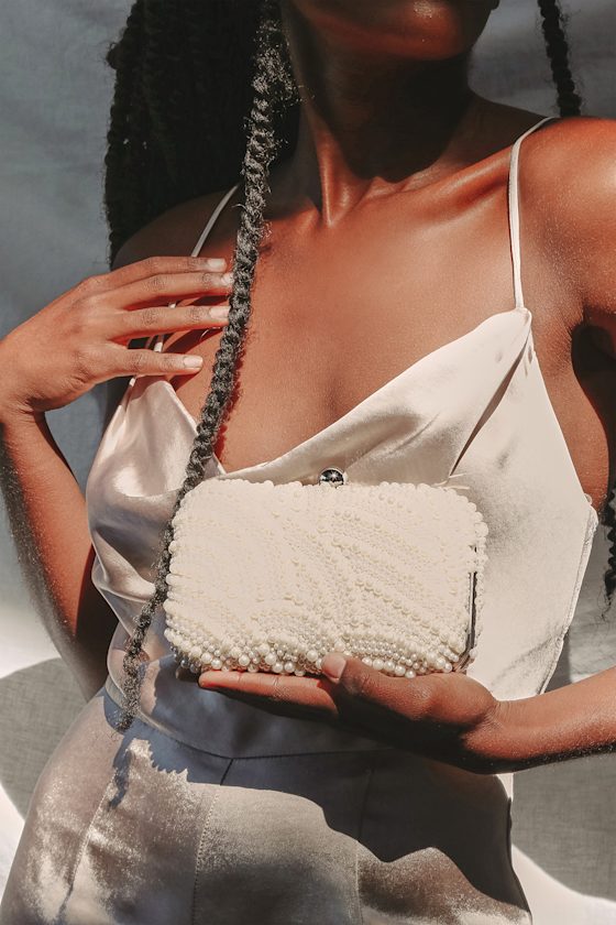 All the Splendor White Pearl Clutch 2