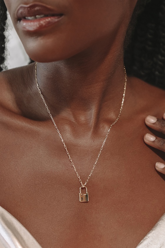 Gold Necklace - Locket Necklace - Gold 