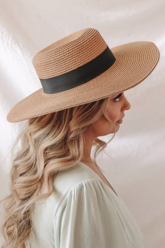 Tan Hat - Boater Hat - Woven Hat - Summer Hat - Wide Hat - Lulus