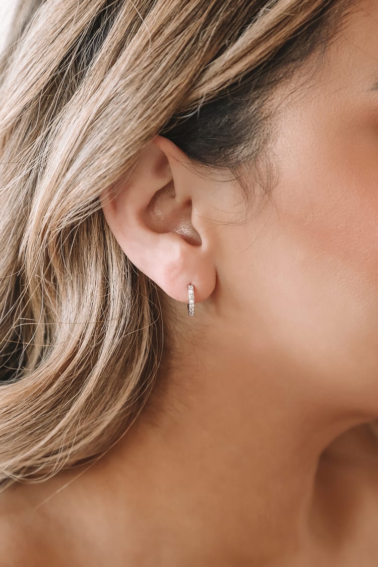 Silver Mini Hoops - Ear Huggies - Mini Hoop Earrings - Lulus