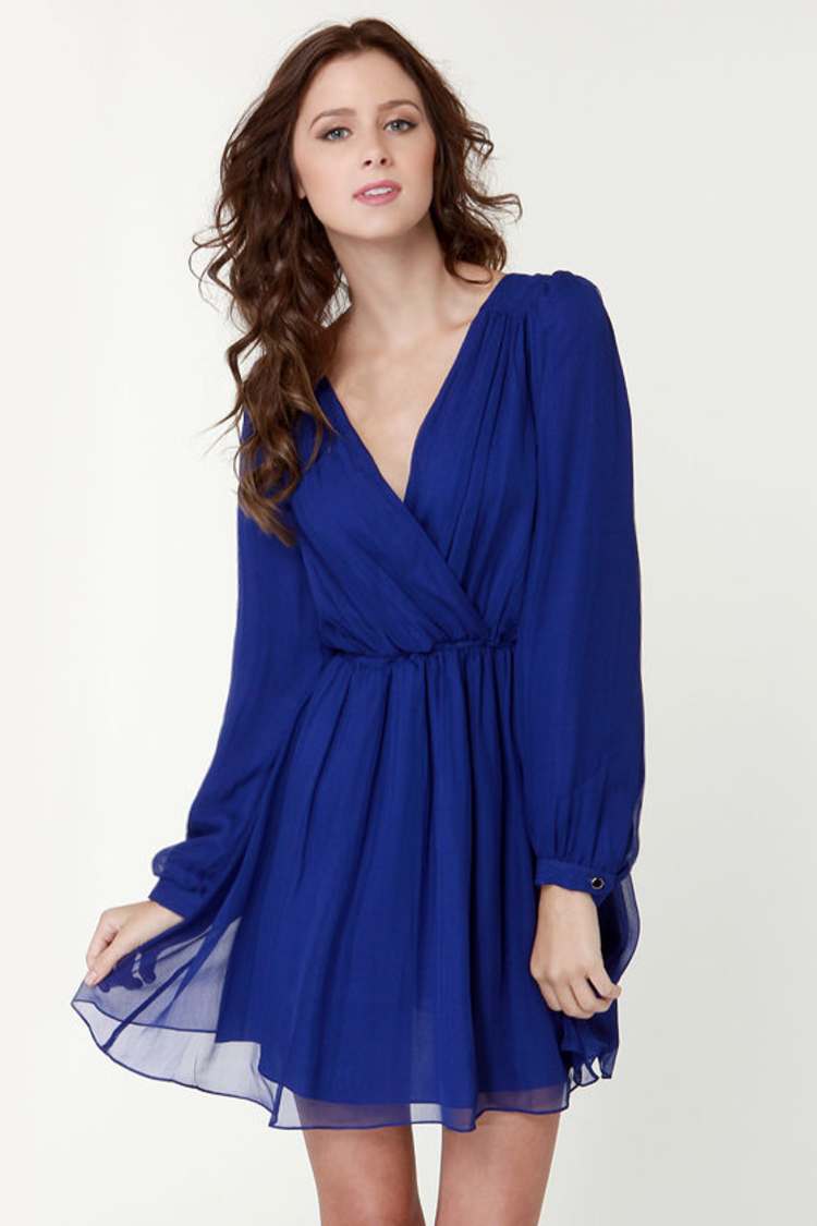 Aryn K Dress - Silk Dress - Blue Dress - $124.00 - Lulus