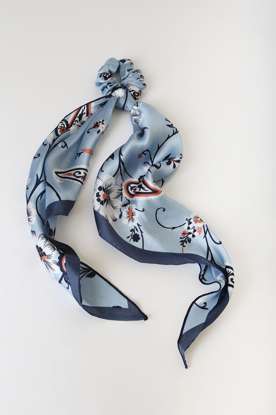 Sweet Devotion Multi Print Scarf Ponytail Holder 1