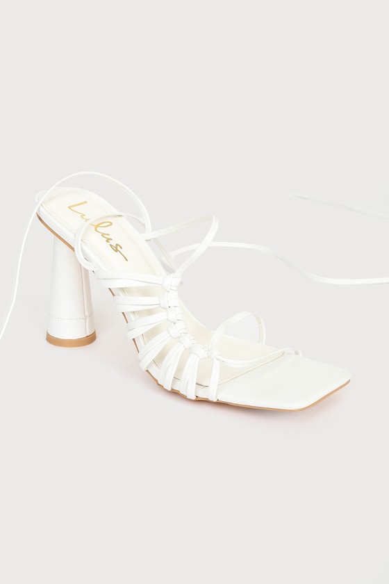 White Sandals - Lace-Up Sandals - High Heel Sandals - Lulus