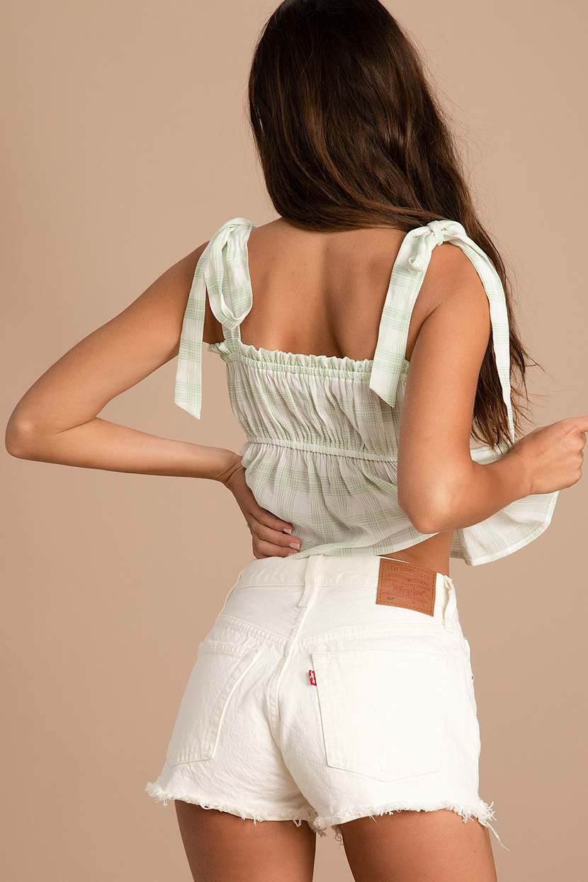 501 Shorts White High Waisted Jean Shorts High Waisted White Denim