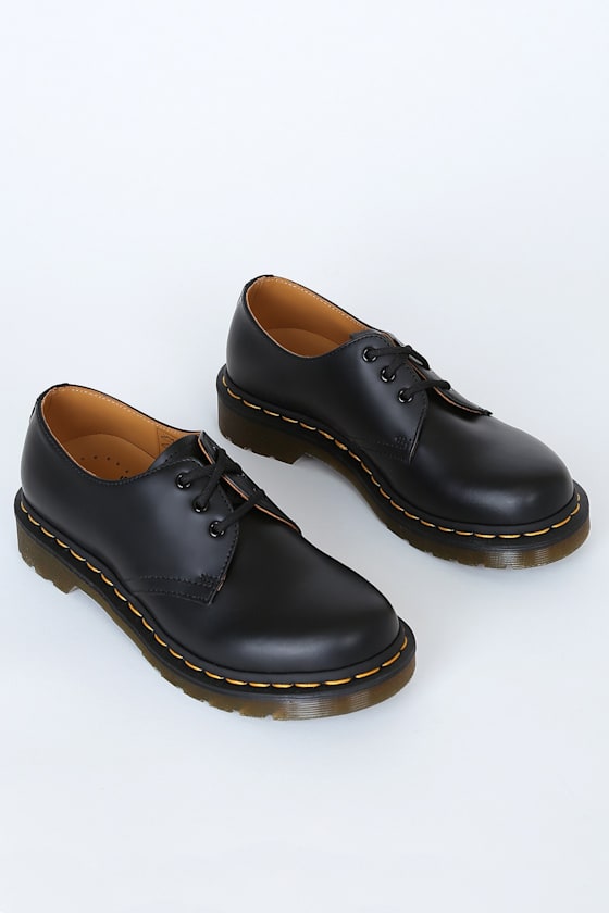 1461 W Black Smooth Leather Oxfords 3