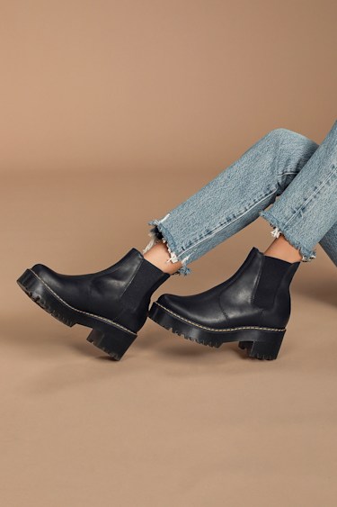 Dr Martens Rometty Black Chelsea Boots Slip-On Ankle Boot Lulus