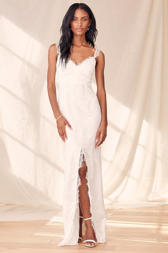 White Lace Maxi Dress - Lace Wedding ...