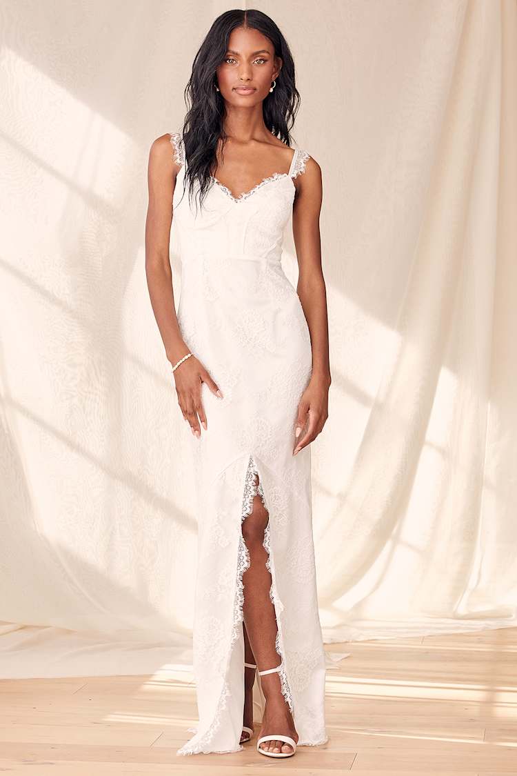 White Lace Maxi Dress - Lace Wedding Dress - Bustier Maxi Dress - Lulus White Lace Maxi Dress - Lace Wedding Dress - Bustier Maxi Dress - Lulus