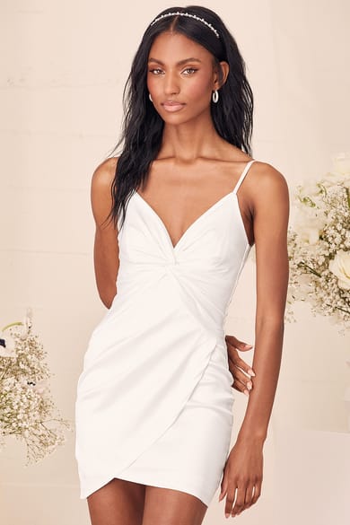 White Midi Dress - Trumpet Midi Dress - White Cocktail Dress - Lulus