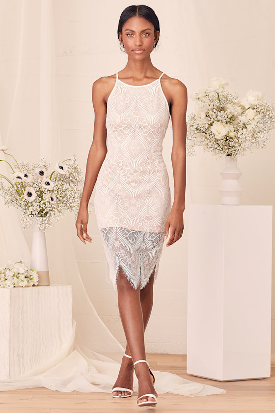 Your Love Forever White Lace Bodycon Midi Dress 5