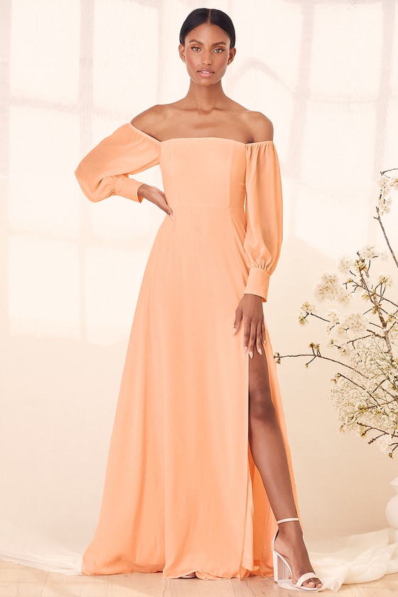 peach dress