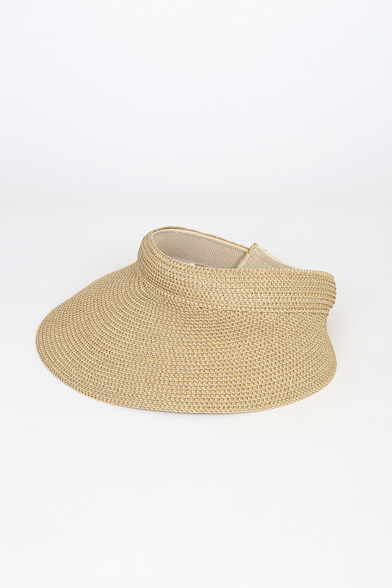 Sparkly Gold Visor - Straw Visor 