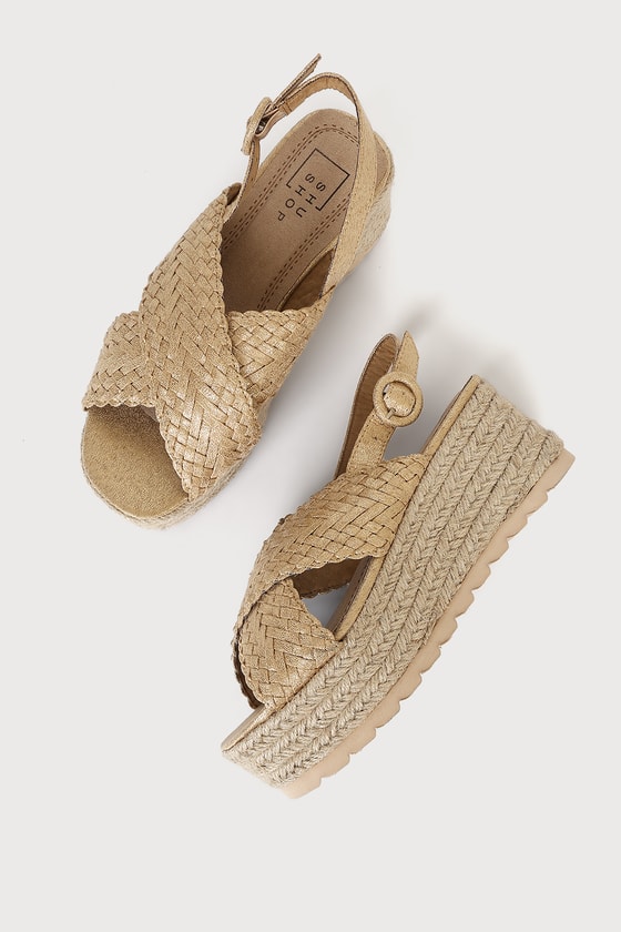 gold espadrille platform