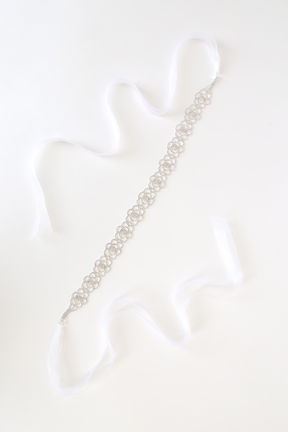Indescribably Sweet Silver Rhinestone Bridal Belt 2