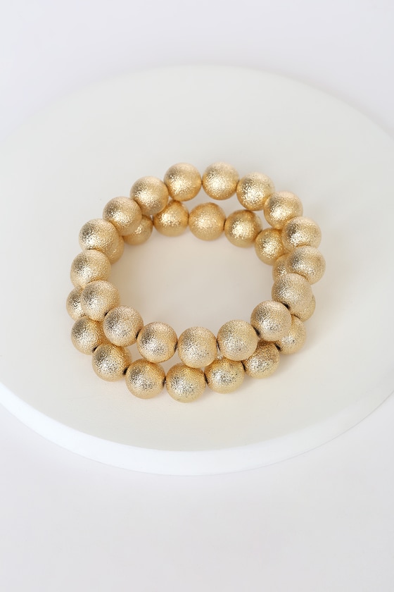 Gold Bracelet Set - Beaded Bracelets - Gold Bead Bracelets - Lulus