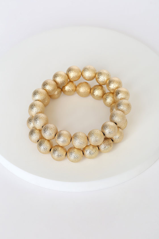 Gold Bracelet Set Beaded Bracelets Gold Bead Bracelets Lulus