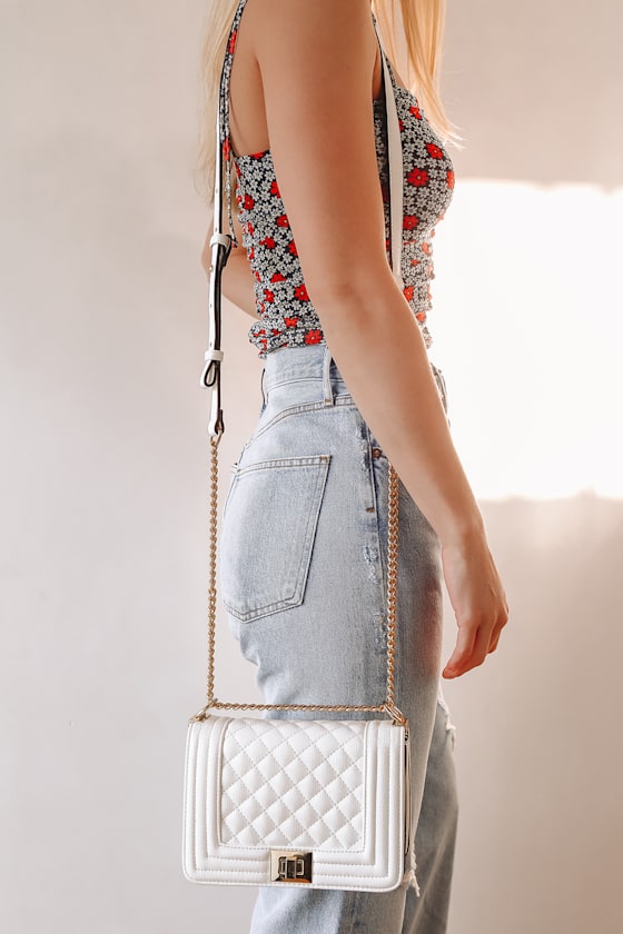 White Bag Crossbody Bag Quilted Bag Faux Leather Bag Lulus