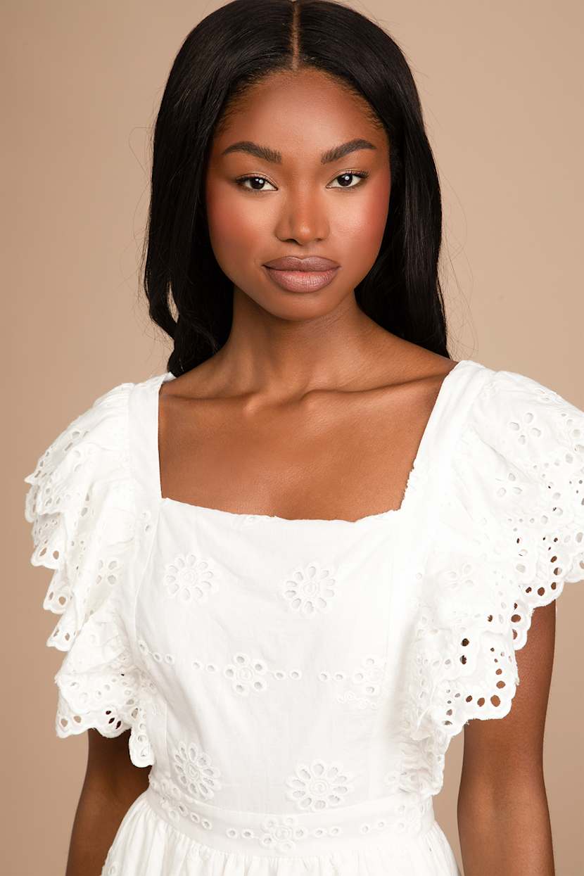 lulus angel in disguise white lace skater dress Lulus Exclusive Angel in Disguise White Lace Skater Dress, White Size Medium