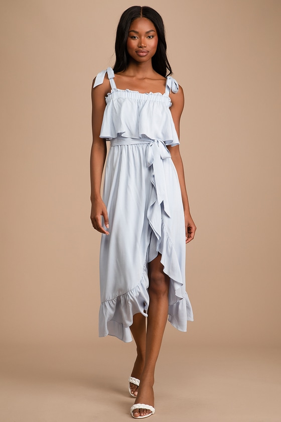 baby blue ruffle dress