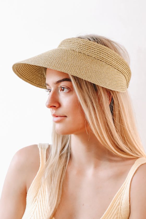 Sparkly Gold Visor Straw Visor Straw Visor Hat Sunhat Lulus