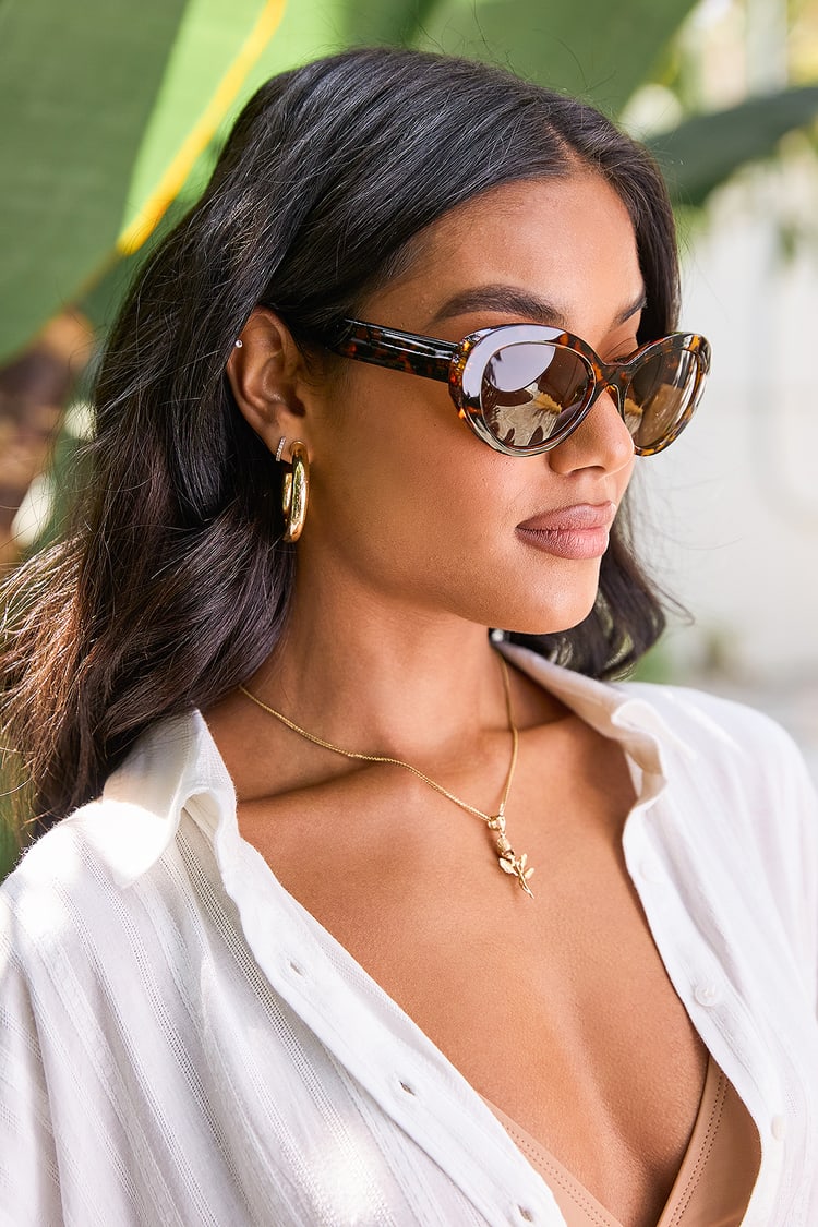 Frame of Mind Brown Tortoise Round Sunglasses