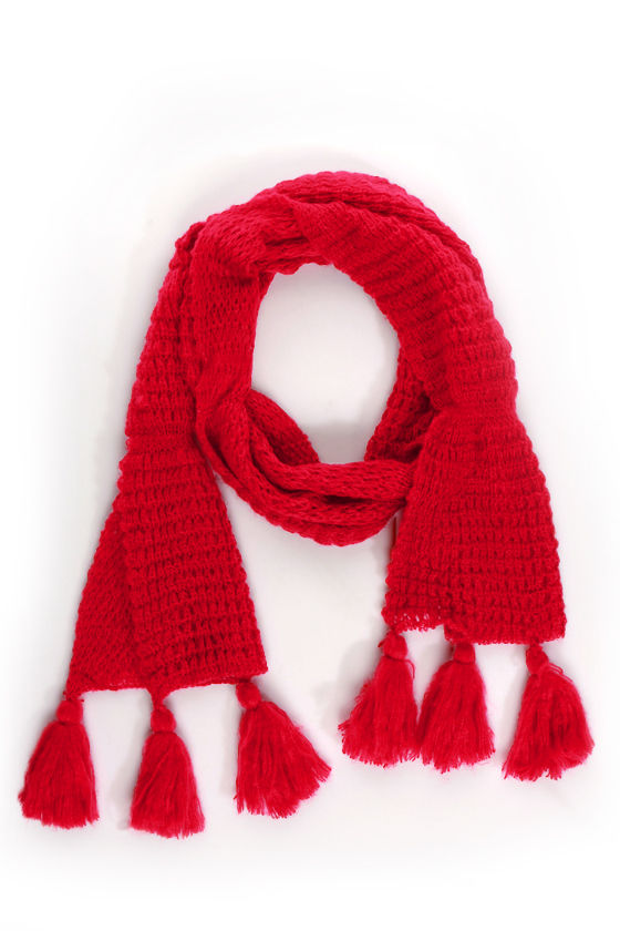 Cozy Red Scarf - Fringe Scarf - Knit Scarf - $13.00 - Lulus