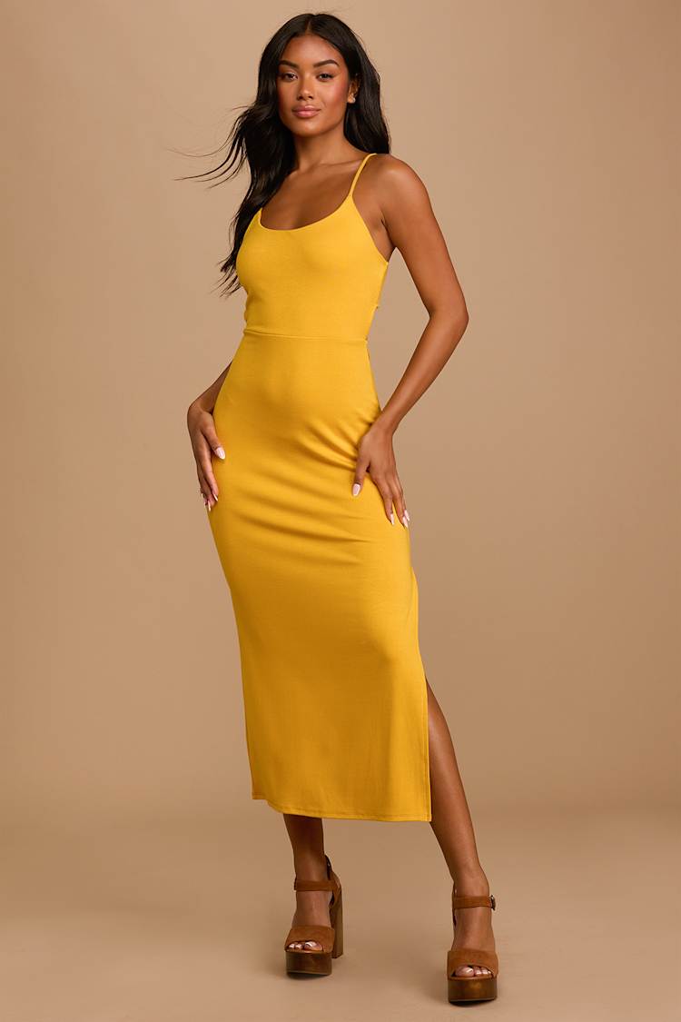 white christmas dresses Light Yellow Maxi Dress With Crochet Trim