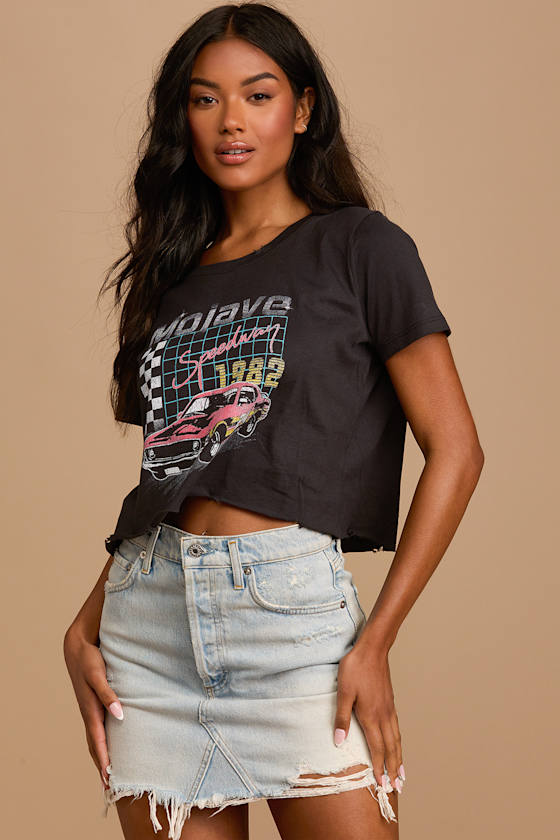 Mojave 1982 Black Graphic Cropped Tee 5