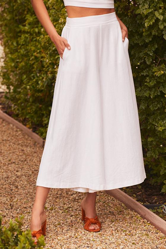 Sail With Me White High-Waisted Wide-Leg Pants 4