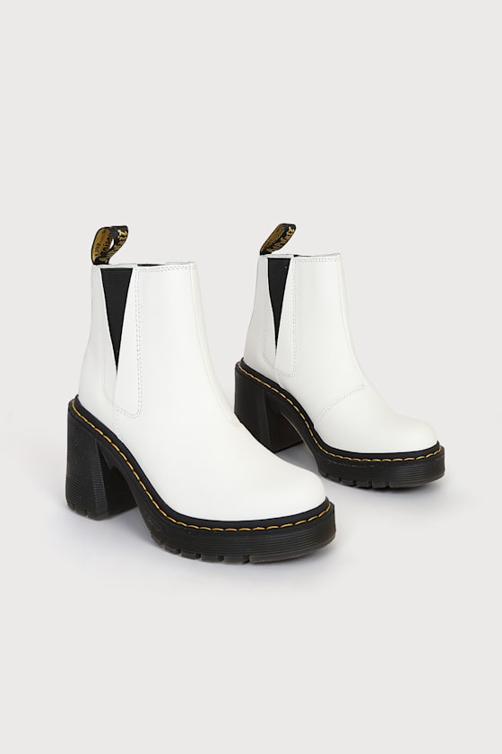 Spence White Sendal Leather Chelsea Boots 1