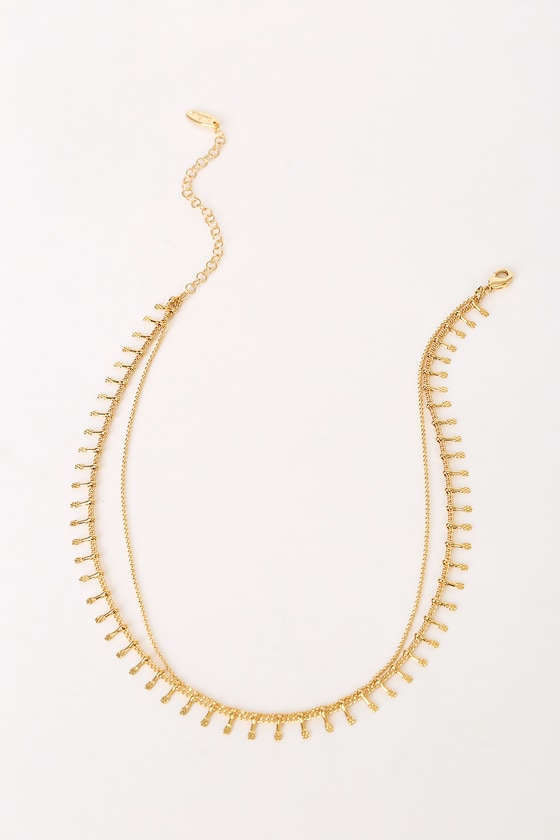 14KT Gold Choker Necklace - Layered Necklace - Choker Necklace - Lulus