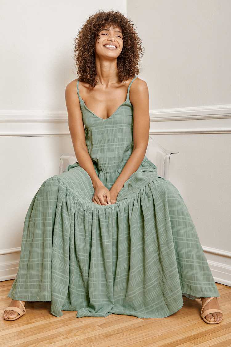 sage drop waist dress The Penelope Dress in Sage