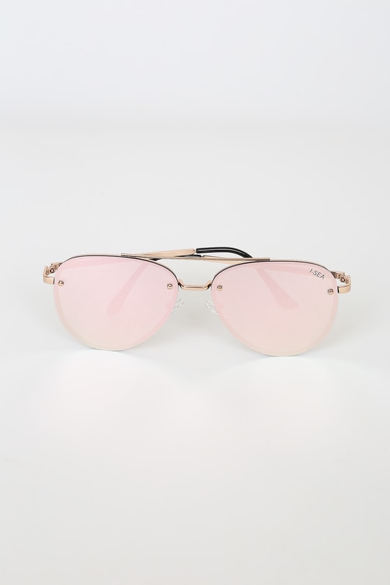 Rose gold t bar sunglasses sales
