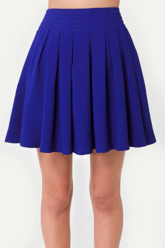 Lovely Royal Blue Skirt - Mini-Skirt - $39.00