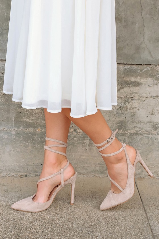 pointed toe lace up heels
