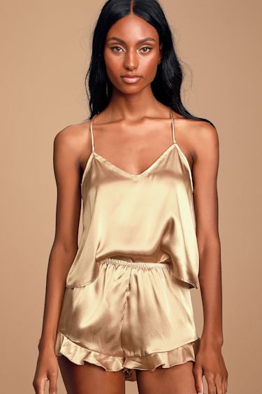 Gold Bridesmaid Pyjama Sets Buy Women Night Wear PJ Set, 100