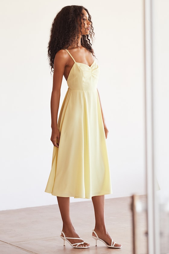Remember Me Sweetly Light Yellow Sleeveless Midi Dress 8