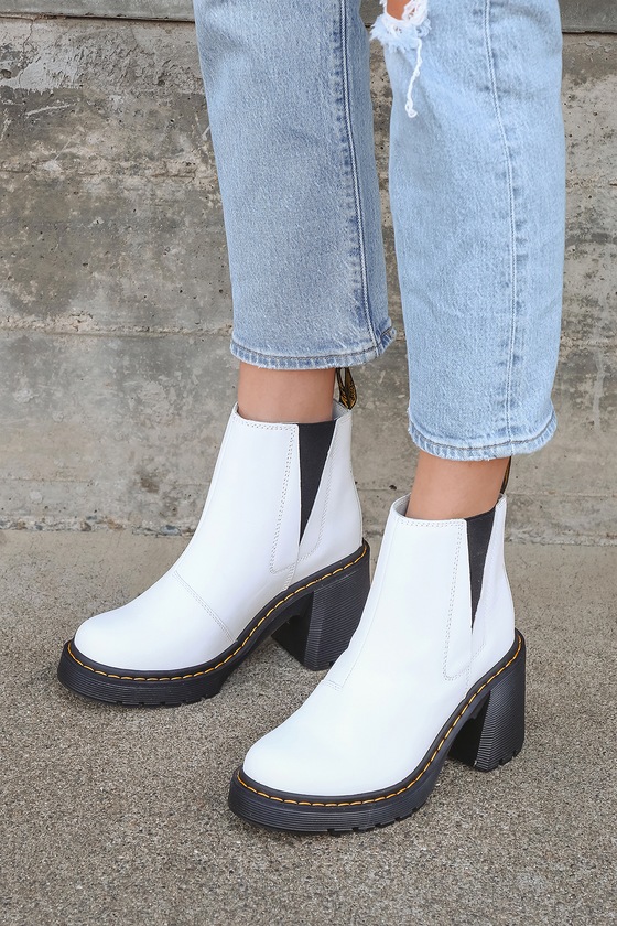 styling doc martens chelsea boots white｜TikTok Search