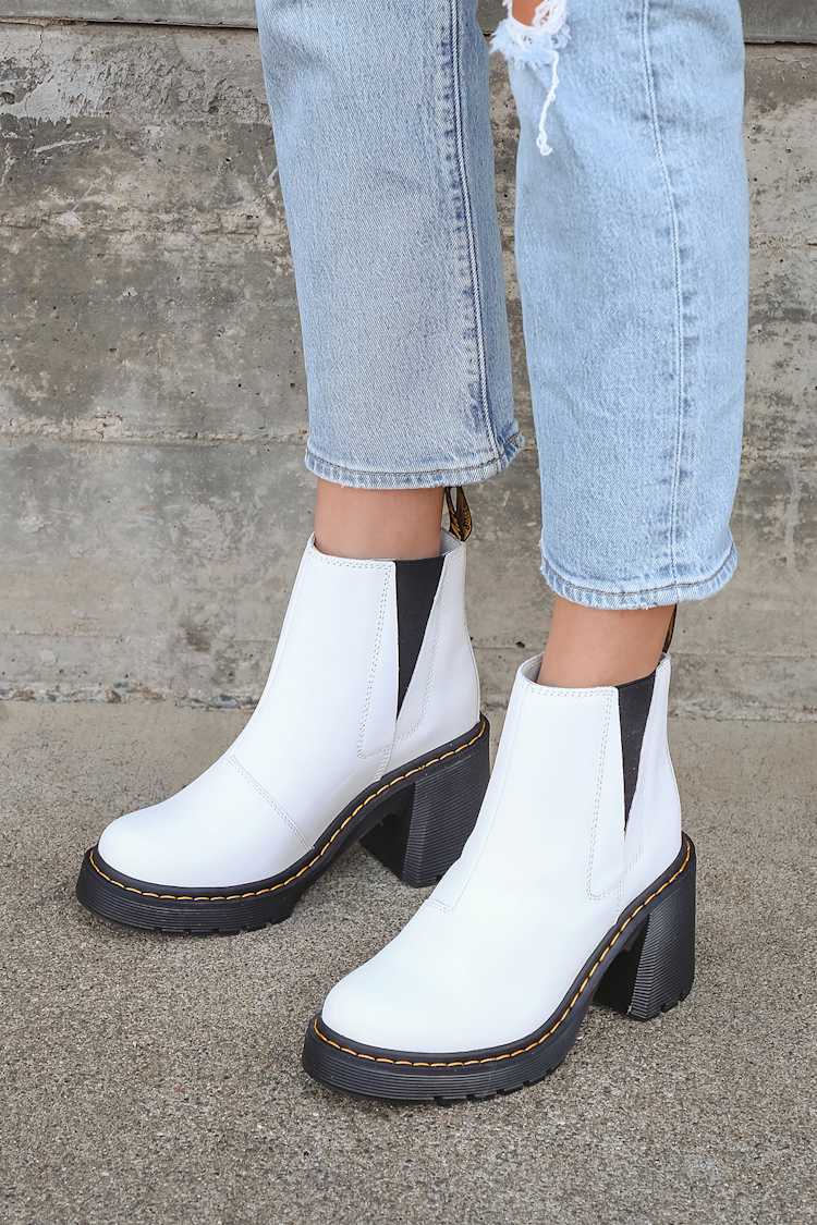 Dr. Martens Spence - White Chelsea Boots - Slip-On Boots - Lulus
