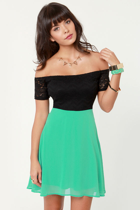 black green dress