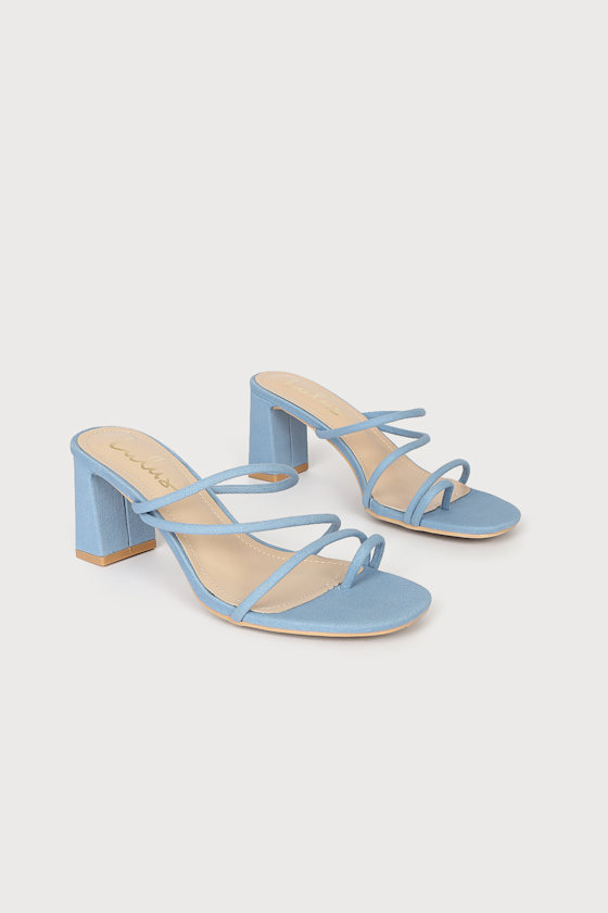 Kaylah Chambray Blue High Heel Sandals 1