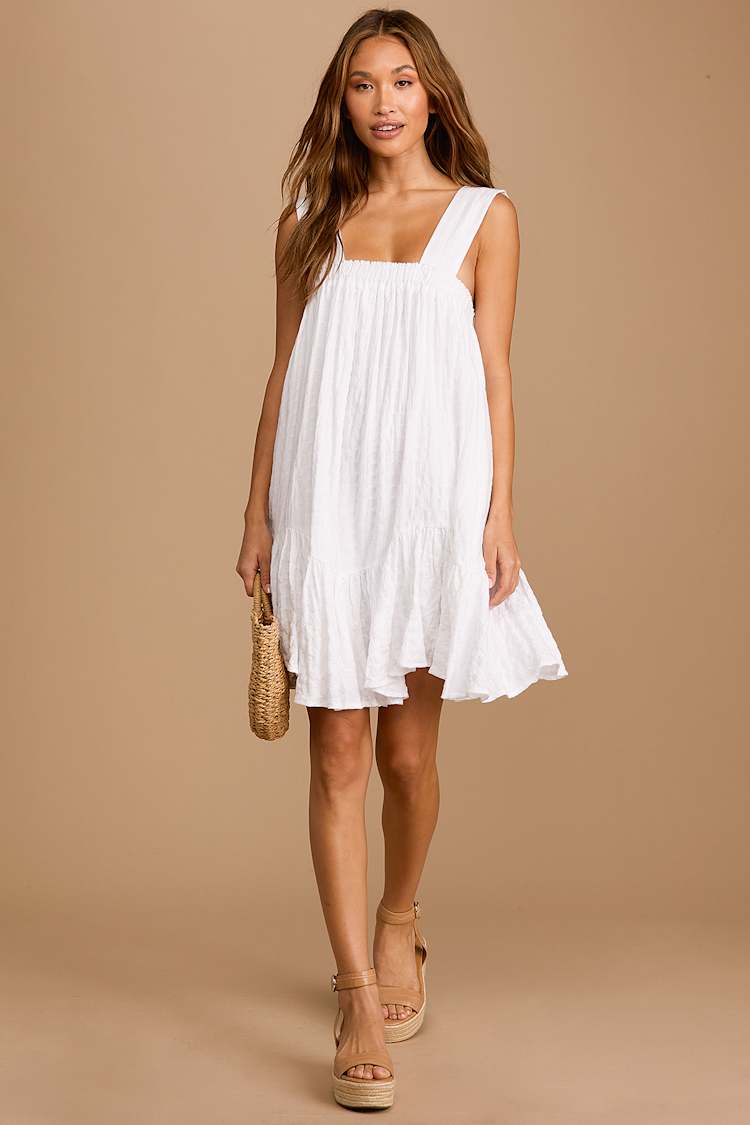 White Mini Dress - Swing Dress - Cotton Dress - Tie-Strap Dress - Lulus White Mini Dress - Swing Dress - Cotton Dress - Tie-Strap Dress - Lulus