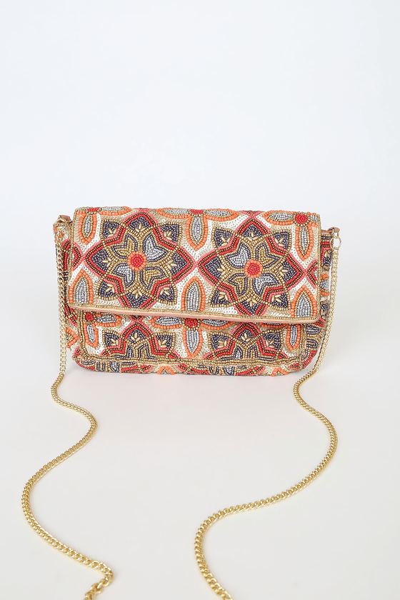 kimmy floral beaded clutch bolsa