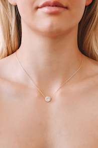 Had Me At Halo Gold Rhinestone Necklace 1