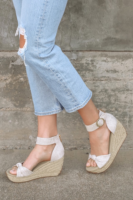 volatile Mirasol - Knotted Wedge Sandals - Espadrille Wedges - Lulus