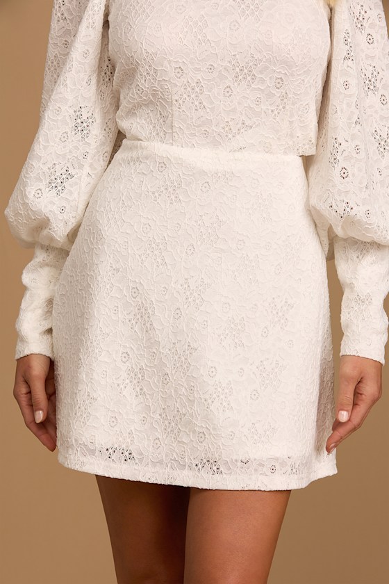Stay Stunning White Lace Mini Skirt 3
