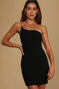 Guest List Black One-Shoulder Bodycon Mini Dress